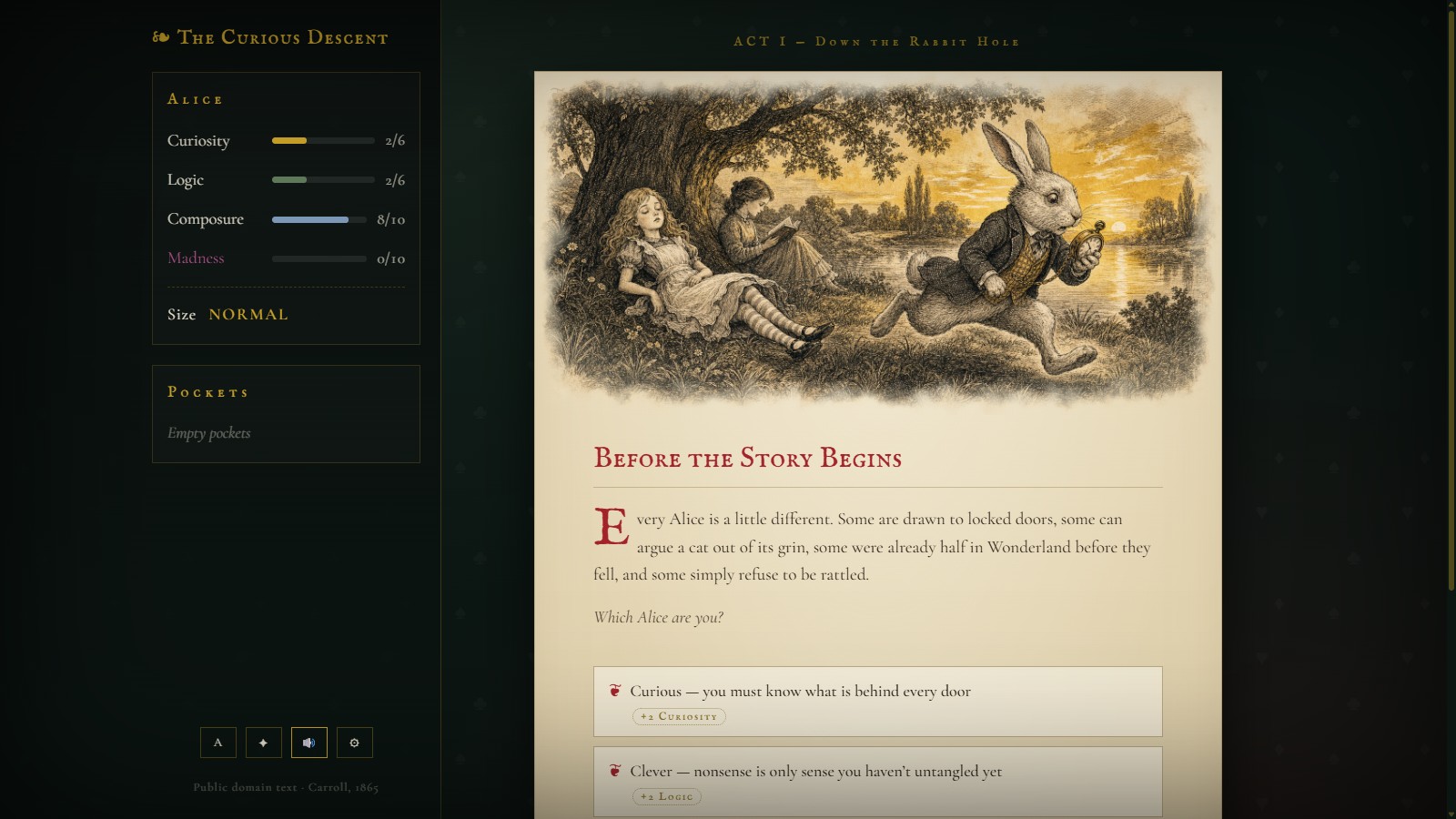 The Curious Descent — opening