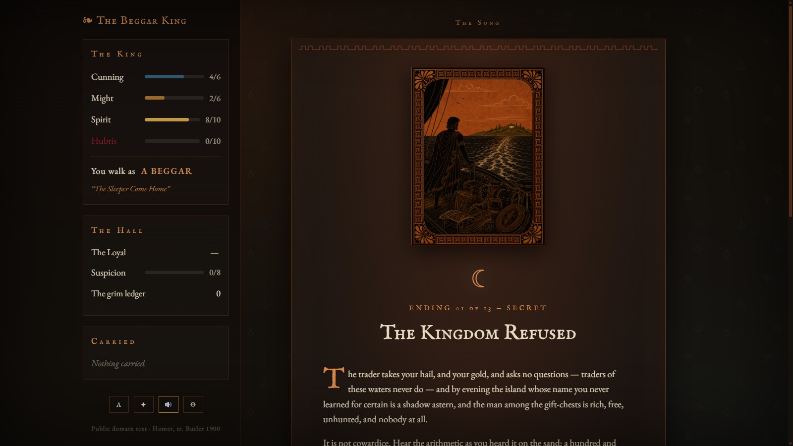 The Beggar King — a story node
